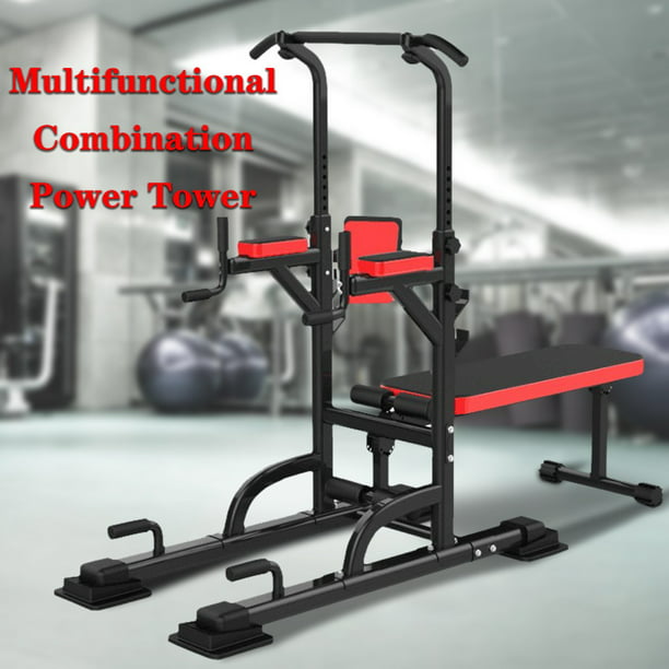 UK Adjustable Sit Pull Up Bench Pull Up Dips BarStation Tower Stand Fitness Gift
